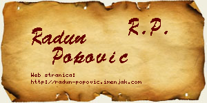 Radun Popović vizit kartica